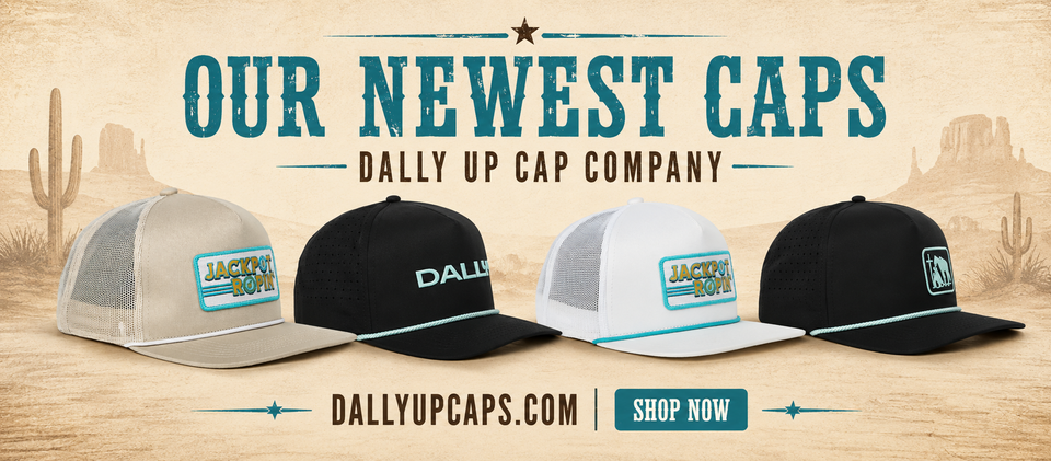 Dally Up Cap Company newest caps promotional graphic