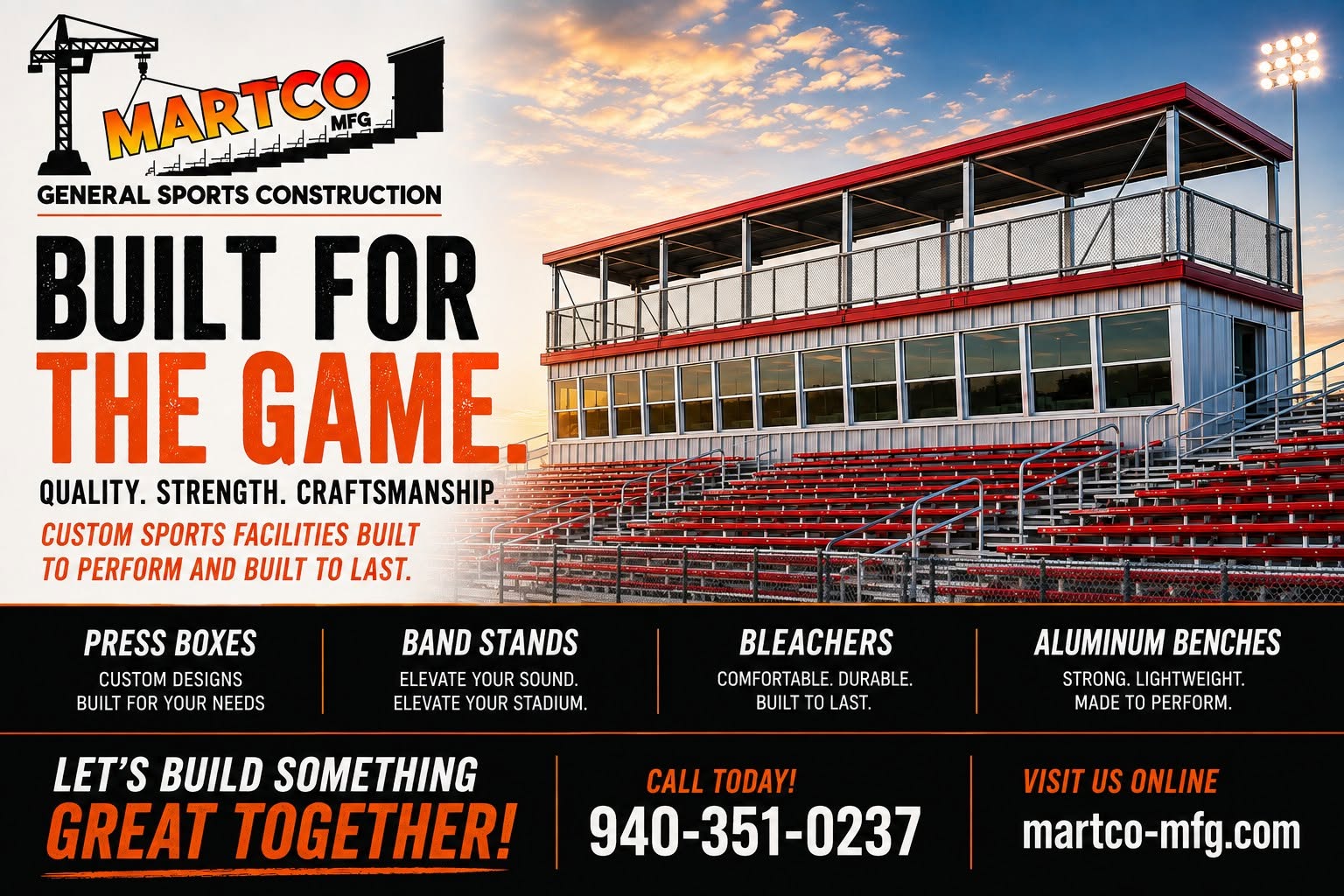Martco-MFG Built for the Game promotional graphic